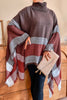 Bubbles and Bonfires Colorblock Knit Poncho