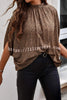 Printed Slit Dolman Sleeve Tie Shirt