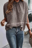 Printed Slit Dolman Sleeve Tie Shirt