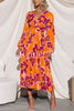 Feeling Loved Floral Print Back Cutout Pleated Midi Dress