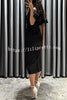 Talk Sweetly Satin Puff Sleeve Ruched Bust Formal Midi Dress