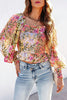 Palace Queen Floral Smocked Billowy Sleeves Top