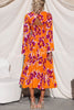 Feeling Loved Floral Print Back Cutout Pleated Midi Dress