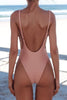 Classic Solid Backless One-piece Swimwear