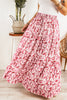 Floral Print Drawstring Maxi Skirts