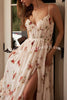 Palace Fairy Floral Corset Ruffle Layered Slit Maxi Dress