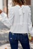 Puff Sleeve Solid Color Temperament Commuter Pleated Shirt