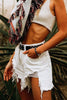 Ripped High Waist Denim Shorts