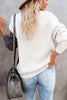 Color Block Turtleneck Loose Sweater