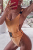 Belted Backless One Pieces Swimwear