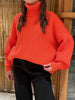 Thick Casual Turtleneck Solid Color Knitted Sweater