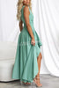 Ruisa Cotton Blend One Shouder Cutout Asymmetrical High Low Maxi Dress