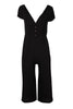 Button Pocket V Neck Jumpsuit
