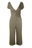 Button Pocket V Neck Jumpsuit