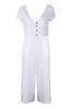 Button Pocket V Neck Jumpsuit