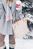 Check Tote Handbag with Clutch Wallet