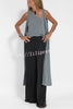 Modal One Shoulder Tank & Stretch Wide-leg Pants& Midi Vest Three Pieces Suit