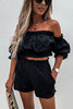 Lilipretty Unique Summer Off Shoulder Linen Shorts Suit