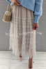 My Darling Dear Tulle Elastic Waist Tiered Midi Skirt