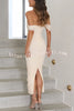 Like Venus Ruched Mesh Overlay Off Shoulder Maxi Dress