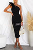 Barbie Day Bow Detail One Shoulder Stretch Midi Dress