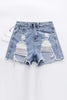 Ripped High Waist Denim Shorts
