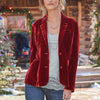 Women'S Retro Velvet Long Sleeve Coat