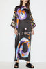 Mostly Magic Satin Unique Print Slit Relaxed Vacation Maxi Dress