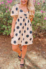 Dot Print Puff Sleeve Mini Dress