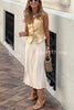Golden Light Metallic Fabric Button Vest
