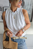Whitney Cotton Blend Halter Tie Neck Tank Top