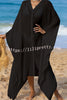 Rustic V Neck Button Down Cover Up