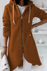 Juliana Solid Color Zip Up Hooded Coat