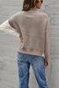 Color Block Turtleneck Loose Sweater
