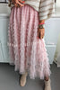 My Darling Dear Tulle Elastic Waist Tiered Midi Skirt