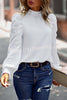 Puff Sleeve Solid Color Temperament Commuter Pleated Shirt