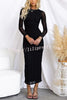 Love and Luxury Mesh Linear Abstract Print Stretch Maxi Dress (with Removable Slip)