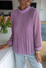 Rooney Pleated Petal Turtleneck Long Sleeve Relaxed Blouse