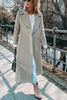 Covered Button Pockets Woolen Coat
