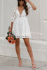 Blooming Love Floral Eyelet Lace Back Tie-up Mini Dress