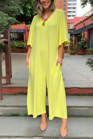 Step it Up V Neck Jumpsuit