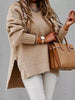Bohemia Loose Long Sleeves Asymmetric Stand Collar Sweater Top