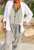 Linen Cotton Blend Long Sleeve Lightweight  Blazer