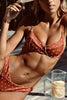 Dot Print Lace Up Bikini Set