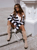 Ladies Fashion Sweet Button Striped Sweater