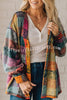 Multicolor Brushed Check Western Button Jacket