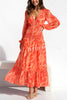 Lorinda Multi Print Smocked Waist Long Sleeve Tiered Maxi Dress