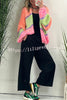 Light Up Any Scene Mixed Colours Ballnoon Sleeve Loose Cardigan