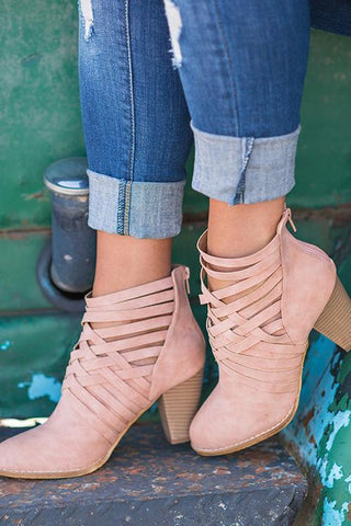 Roman Cross Style Strap Boots