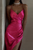 Side High Slit Slip Midi Dress